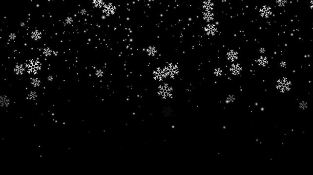 Winter snow - falling snowflakes animation, seamless loop. Alpha channel.Snow flakes falling Looped Realistic.
Alpha loopable abstract winter snow background with falling snowflakes 4k video.