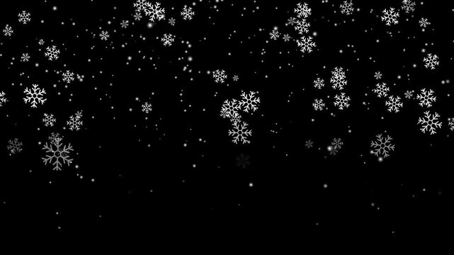 Winter snow - falling snowflakes animation, seamless loop. Alpha channel.Snow flakes falling Looped Realistic.
Alpha loopable abstract winter snow background with falling snowflakes 4k video.