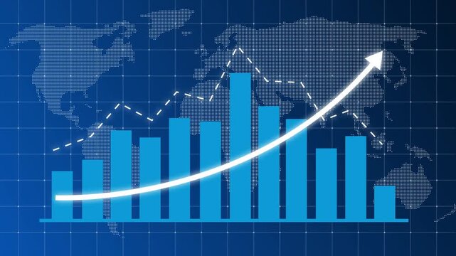 Loss concept business graph animation. Symbolizing revenue drop, financial loss, negative growth, market downturn, and decrease business performance, Graph Going down animation. Down business