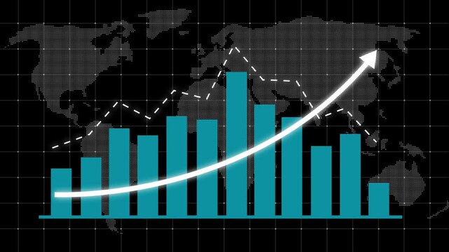 Loss concept business graph animation. Symbolizing revenue drop, financial loss, negative growth, market downturn, and decrease business performance, Graph Going down animation. Down business