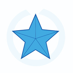 Obraz premium A simple flat blue five pointed star icon illustration.
