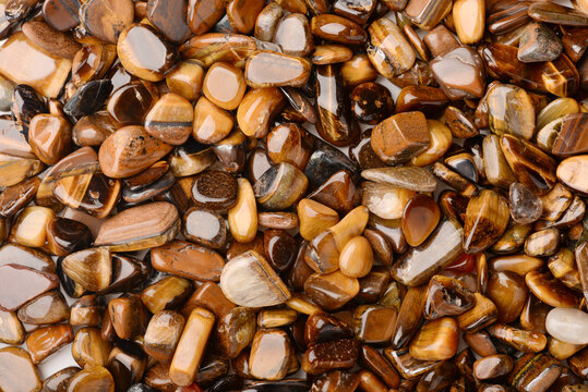 Decorative tiger eye polished pebbles