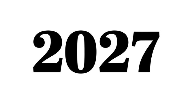 Large black number twenty twenty seven 2.