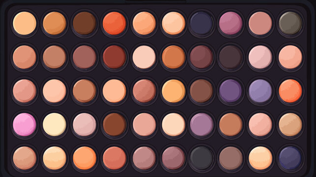 50-color professional eyeshadow palette featuring neutral shades, shimmering tones, and matte finishes blended seamlessly in a sleek circular case