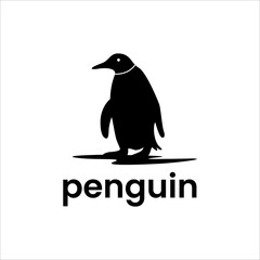 Fototapeta premium Silhouette Penguin Logo Design Vector, ocean snow bird vector Modern Animal Branding Template for Business Identity