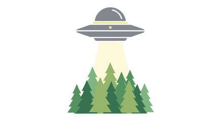 UFO Abducting Trees in Forest © Hanna