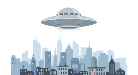 UFO Flying Over City Skyline © Hanna