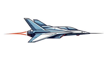 Futuristic Jet Fighter Aircraft with Exhaust Flames © Hanna
