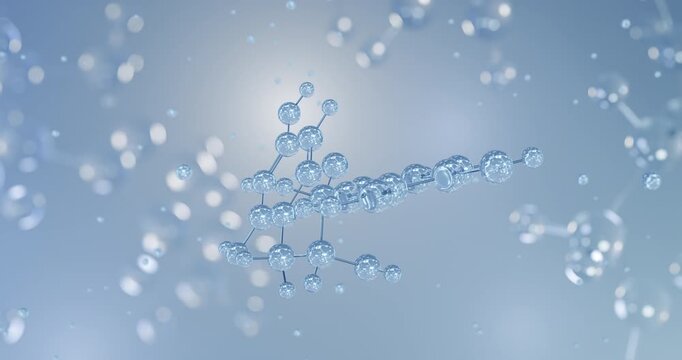 Epicatechin rotating 3D model of antioxidant flavonoid compound, seamless looped video

