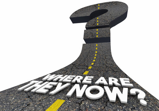 Where Are They Now Road Question Mark Search Find Nostagia Flashback 3d Illustration