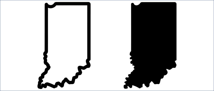 Indiana Map Sign in Modern Minimal State Outline Style Design. Symbolizing regional navigation, United States territory, tourism, location awareness and educational mapping systems