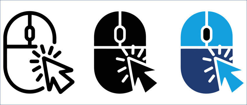 Mouse Button Symbol with Click Interface and Computer Input Illustration Design. Symbol of digital interaction, user control, computer navigation and modern technology workflow concept