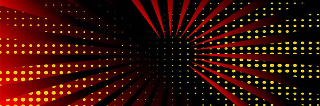 Shining lights party leds on black background. Digital illustration of stage or stadium spotlights. Glowing pattern wallpaper. Glamour background of colorful lights with spotlights.