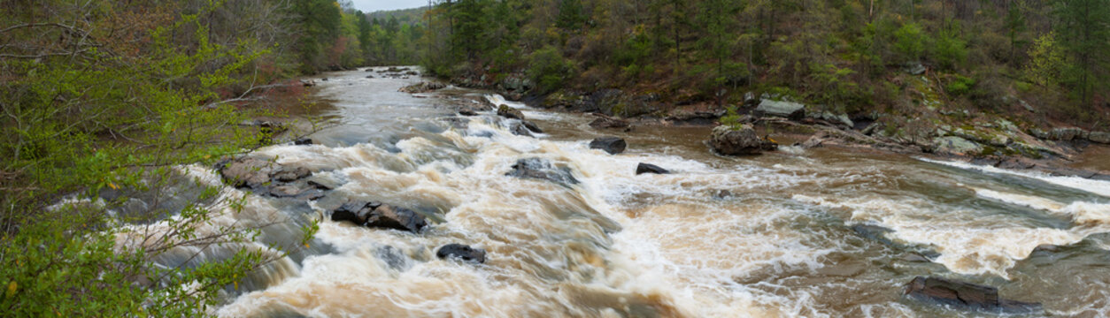 A panorama of Sweetwater Creek in Georgia