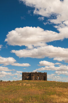 An old stone structure at Sullivan Lake, at the headwaters of the Verde River, Arizona