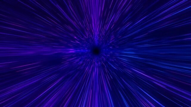 Abstract blue light speed lines background representing hyperspace travel or futuristic digital data flow
