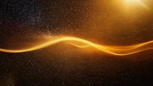 Soft glowing haze waves illuminated warm flares deep space background smooth gradient cinematic ambience
