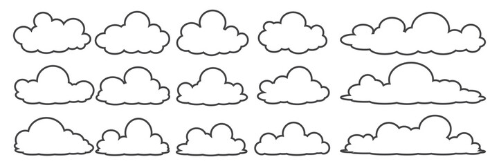 Fototapeta premium cloud bubble illustration with outline style.