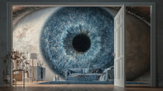 Eye as Portal to Surreal Living Room