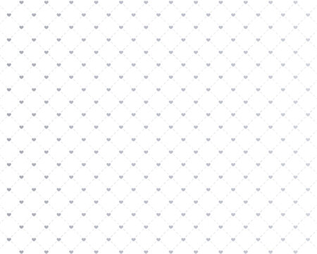 Seamless gray heart tulle fabric pattern background.