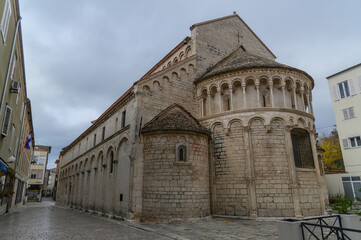 Obraz premium Romanesque Stone Apse of St Chrysogonus, Zadar, Croatia