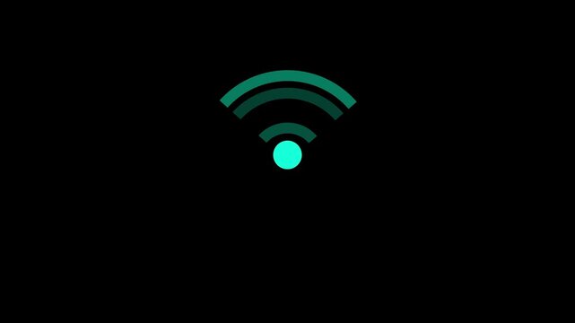 Animated fade wave wifi signal icon motion graphic overlay loop on transparent background 4K video animated fade wave wifi signal icon motion graphic overlay loop on transparent background