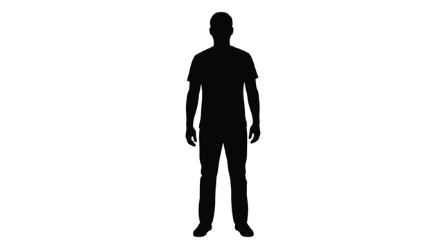 man silhouette on white background standing figure