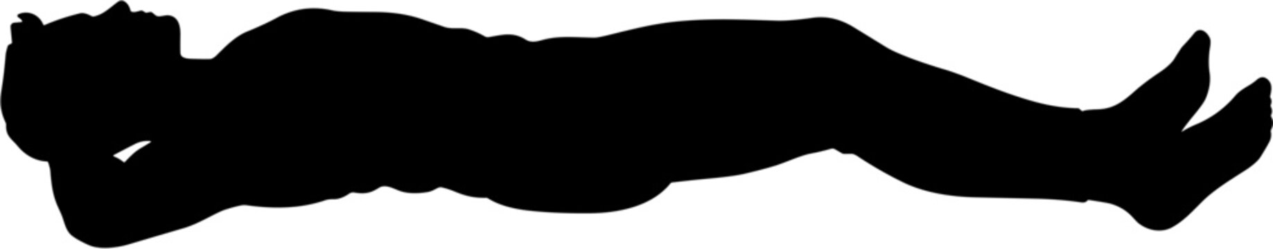 Man Lying Down Silhouette Vector Illustration