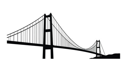 Fototapeta premium suspension bridge silhouette architecture structure transportation engineering