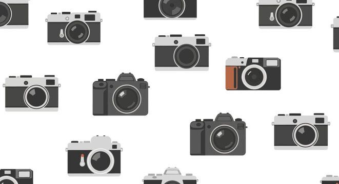 Retro Camera Pattern - Vintage Photography Graphic Design