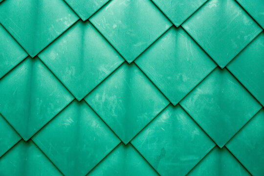 Diamond shaped fish scale tiled wall texture background