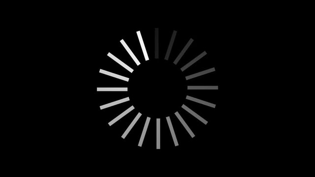Loading bar line progress loop Animation video transparent background with alpha channel. animated circle loading background 4k video animation