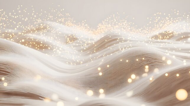 Abstract sand background with gold bokeh lighting. Desert visualization wave texture for luxury cosmetic template or music banner.