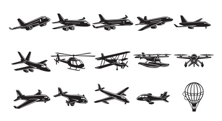 Air Transportation Collection of Various Aircraft Silhouettes © creations sanddollar