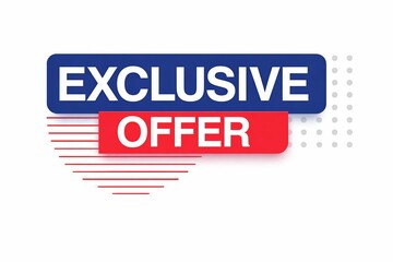 Obraz premium Exclusive offer banner with bold red and blue design