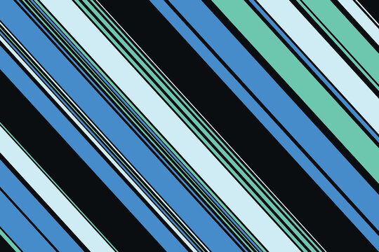 Diagonal stripes of black, blue, cyan, and light blue abstract background, pattern