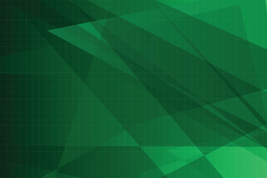 Abstract green geometric shapes overlaying a subtle grid pattern