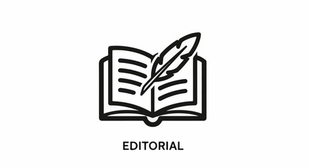 Fototapeta premium Open book with feather quill, representing writing and editorial content