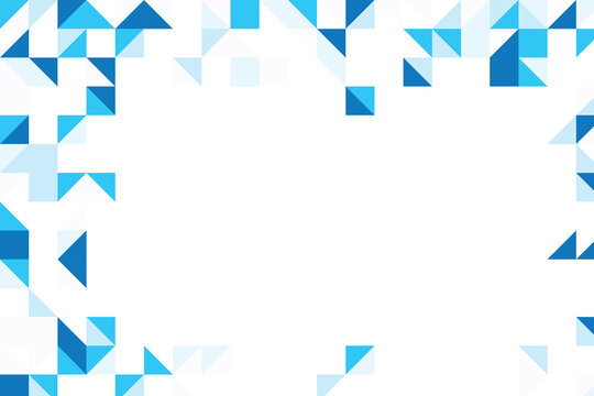 Blue and white geometric triangular mosaic pattern on a clean background, triangles
