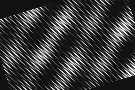 Close-up of black and white halftone pattern with gradient transitions