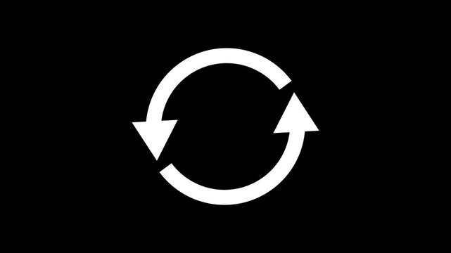 Circle arrow refresh and reload icon animation with loading progress. Animated loading refresh arrows spinning ,Arrow loading icon animation. Arrow loading icon concept