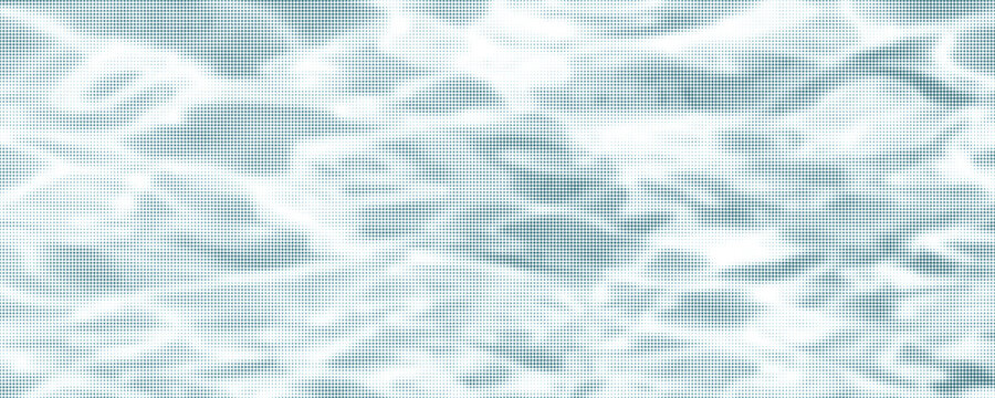 An abstract background of clear blue water ripples and waves on a clean swimming pool surface with liquid texture and summer sun reflections