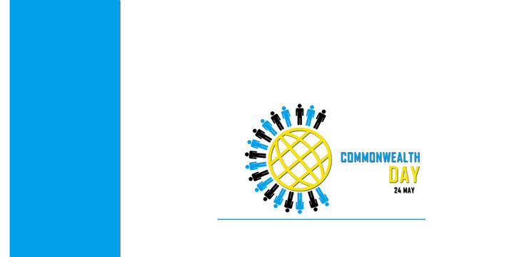 2d illustration Commonwealth Day banner template with global unity