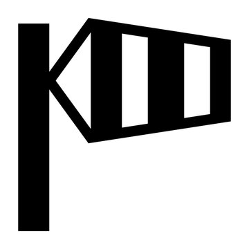 Wind Sock Anemometer Solid Icon, Windsock Direction, Indicator Weather