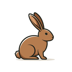 Fototapeta premium A simple brown bunny rabbit vector illustration.