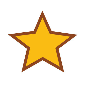 A Simple Five Pointed Star Graphic with Brown Outline.