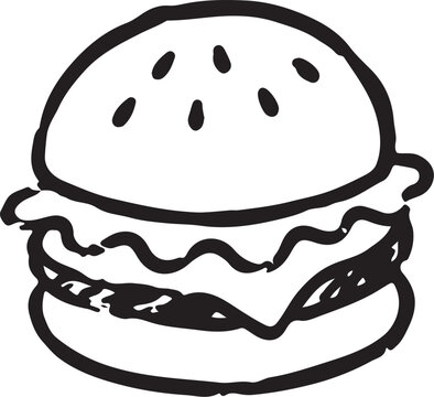 Cheeseburger Line Illustration