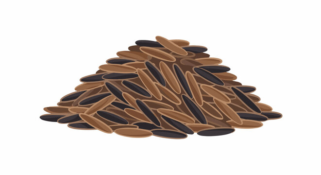 Pile of mixed brown and black rice grains, a healthy staple food