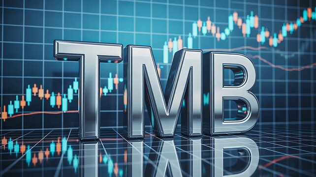 TMB financial market concept with stock chart and glowing business background
