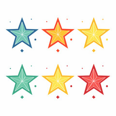 Obraz premium Collection of Colorful Star Icons
